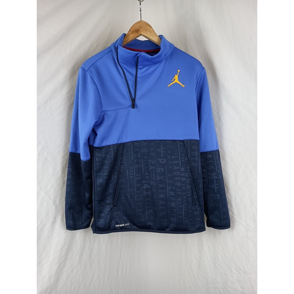 Nike Kids Large Air Jordan Pull‎ Over 1/4 Zip With Pouch Pockets Therma Fit